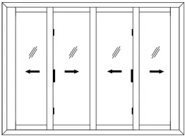 2.5 Track 4 Glass Shutter Sliding Window