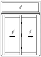 2.5 Track 2 Glass Sliding Shutter + Top Fixed Window