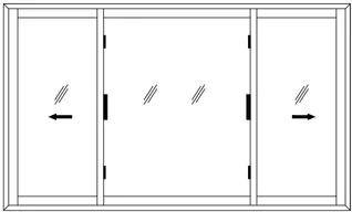2.5 Track 2 Glass Sliding Shutter + 1 Fix Shutter Window