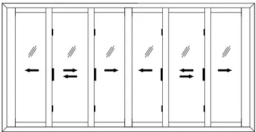 3.5 Track 6 Glass Shutter Sliding Window